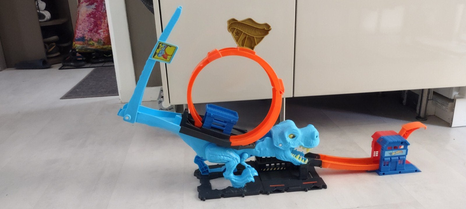 Hot Wheels Blauw Dino looping., Ophalen of Verzenden, Zo goed als nieuw, Handmatig, Hot Wheels