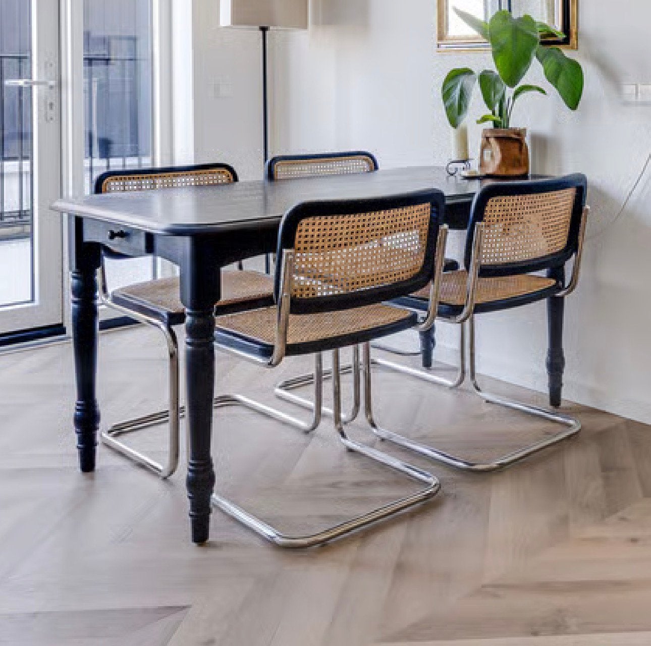 Loods 5 eetkamer stoelen zgan, Huis en Inrichting, Stoelen, Ophalen, Zwart, Zo goed als nieuw, Vier
