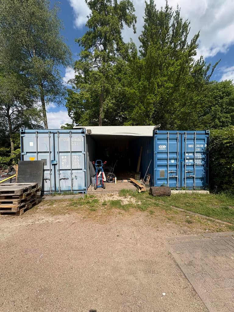 2x 20ft zeecontainers met werkplaats - ideaal voor opslag, Doe-het-zelf en Verbouw, Containers, Ophalen of Verzenden