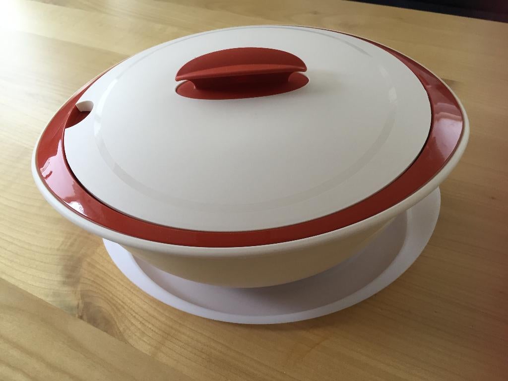 Tupperware Duo schaal, Huis en Inrichting, Keuken | Tupperware, Zo goed als nieuw, Schaal, Crème, Ophalen of Verzenden