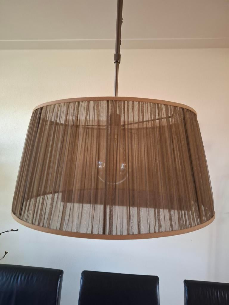 Hanglamp met goudkleurige organza kap, Ophalen, Zo goed als nieuw, 75 cm of meer