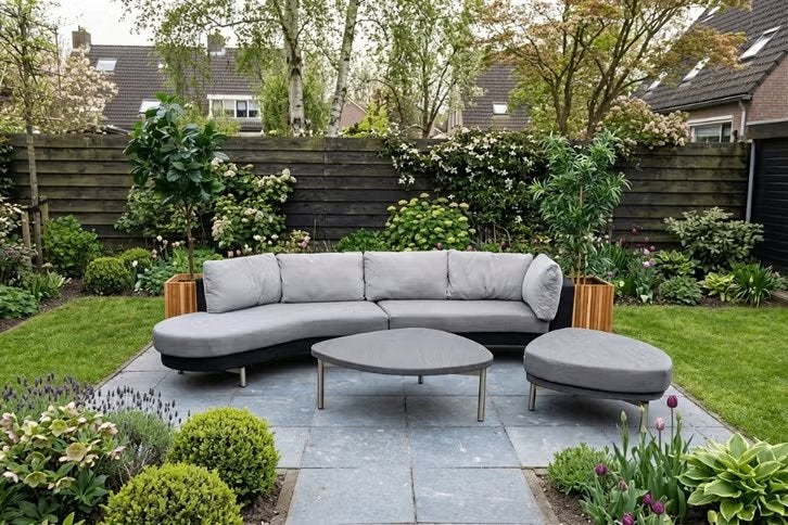 4 Seasons Outdoor curve bank loungeset SALE, Ophalen, Zo goed als nieuw, Loungeset, Bank