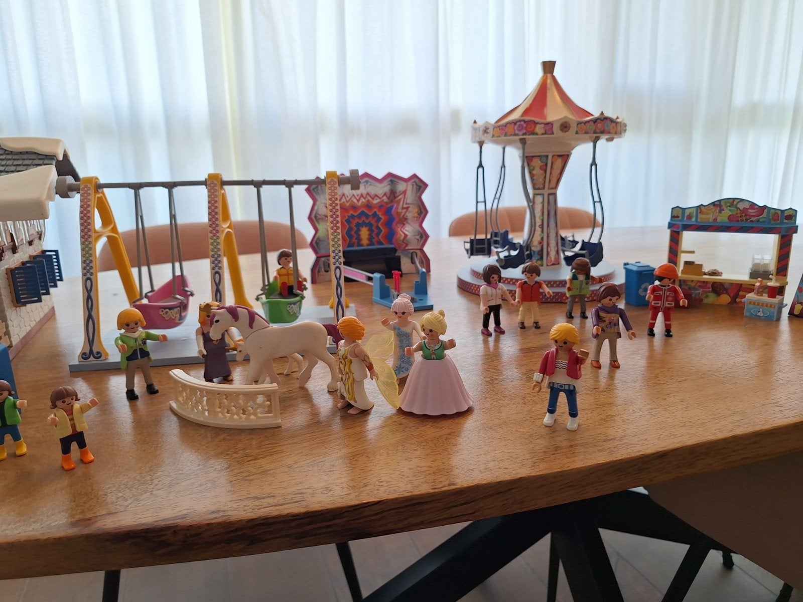 Grote Playmobil set: winterhuis, kermis en figuren, Ophalen, Gebruikt, Complete set, Overige typen
