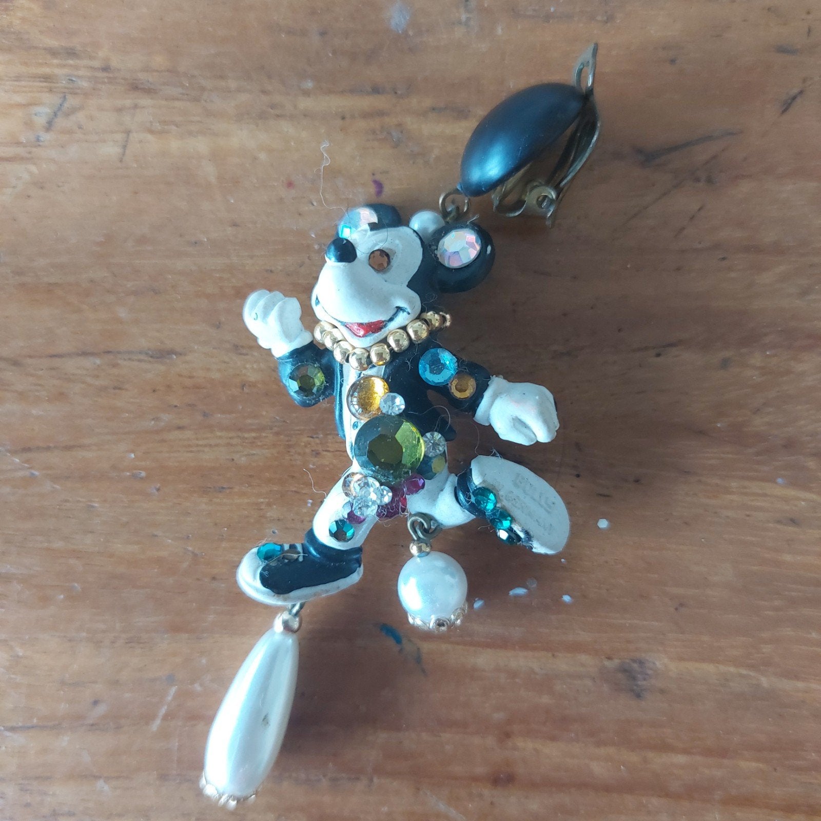 Vintage Disney Sieraad Set: Mickey Mouse & Kwek, Ophalen of Verzenden, Overige materialen, Broche