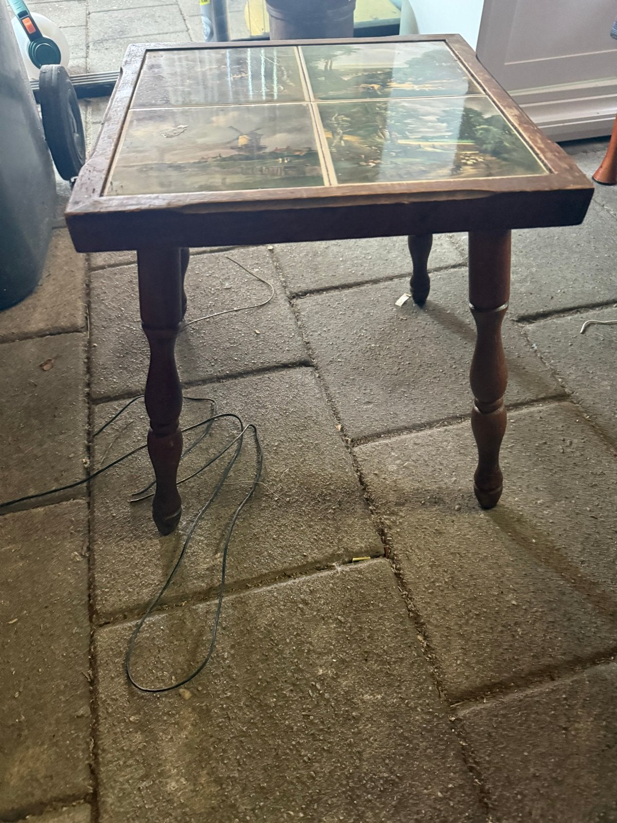 Bijzettafel met tegels - landelijke taferelen, Ophalen, Minder dan 45 cm, Minder dan 55 cm, Gebruikt