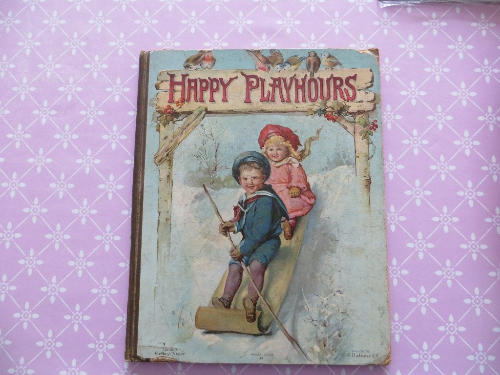 oud boek/Happy Playhours/Antiek/Kinderboek/Vintage/Engels, Ophalen of Verzenden