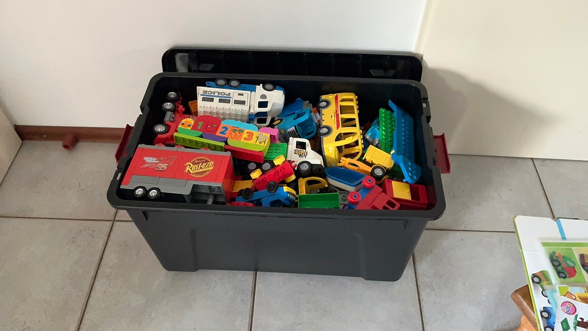 Grote! Bak met Duplo Lego, Ophalen, Gebruikt, Kunststof, Minder dan 50 cm