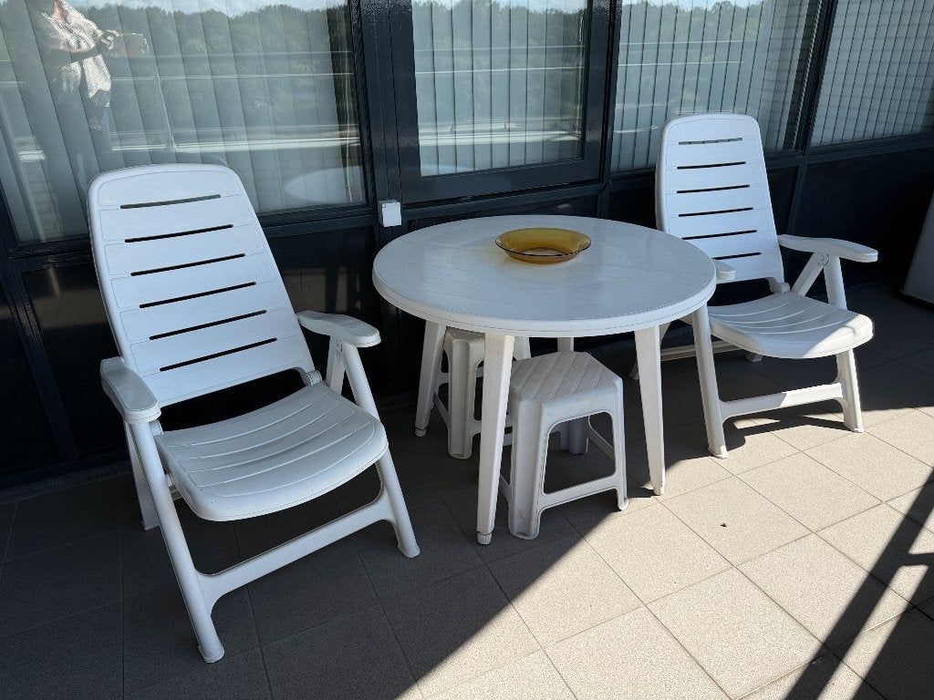 Flair Plaisir Kunststof Tuinset/Balkonset-tafel en 2 stoelen, Tuin en Terras, Tuinstoelen, Ophalen, Gebruikt, Kunststof, Verstelbaar