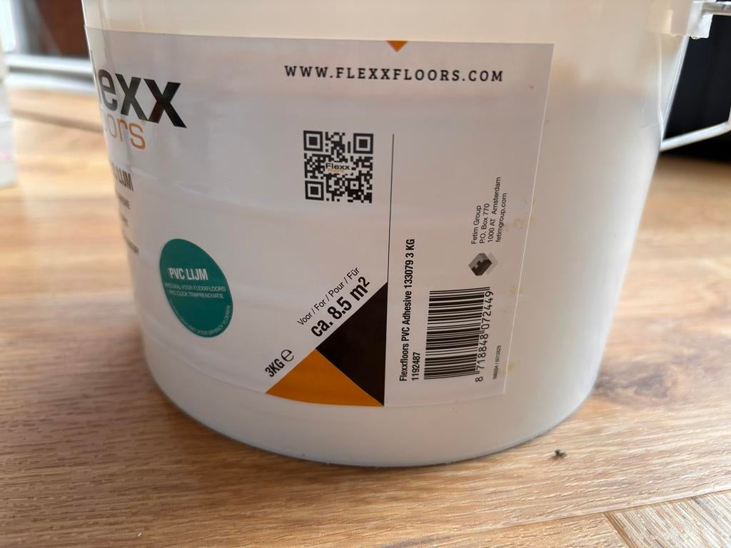 Flexxfloors PVC Lijm - ca. 6m2 over, Overige kleuren, Overige typen, Ophalen of Verzenden, Zo goed als nieuw