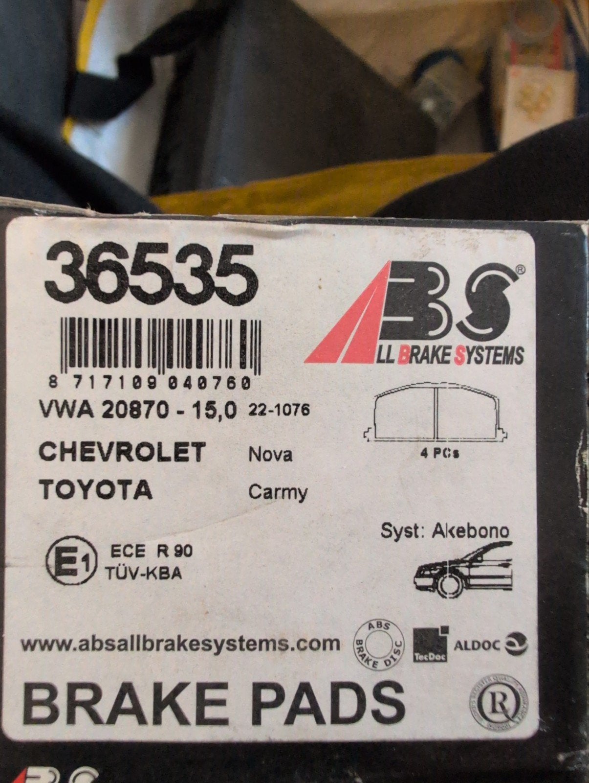 ABS Remblokken voor Chevrolet Nova & Toyota Carmy, Ophalen of Verzenden, Nieuw, Toyota