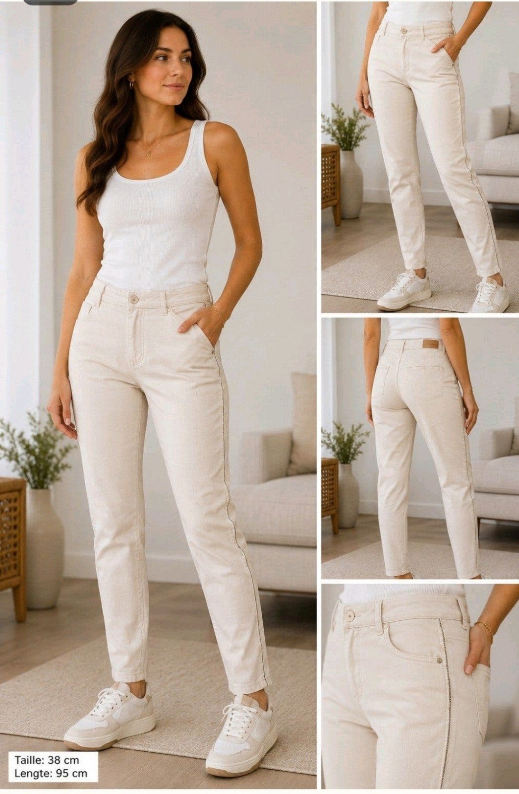 Summum stijlvolle broek beige/crème maat 36, Summum, Beige, Ophalen of Verzenden, Zo goed als nieuw