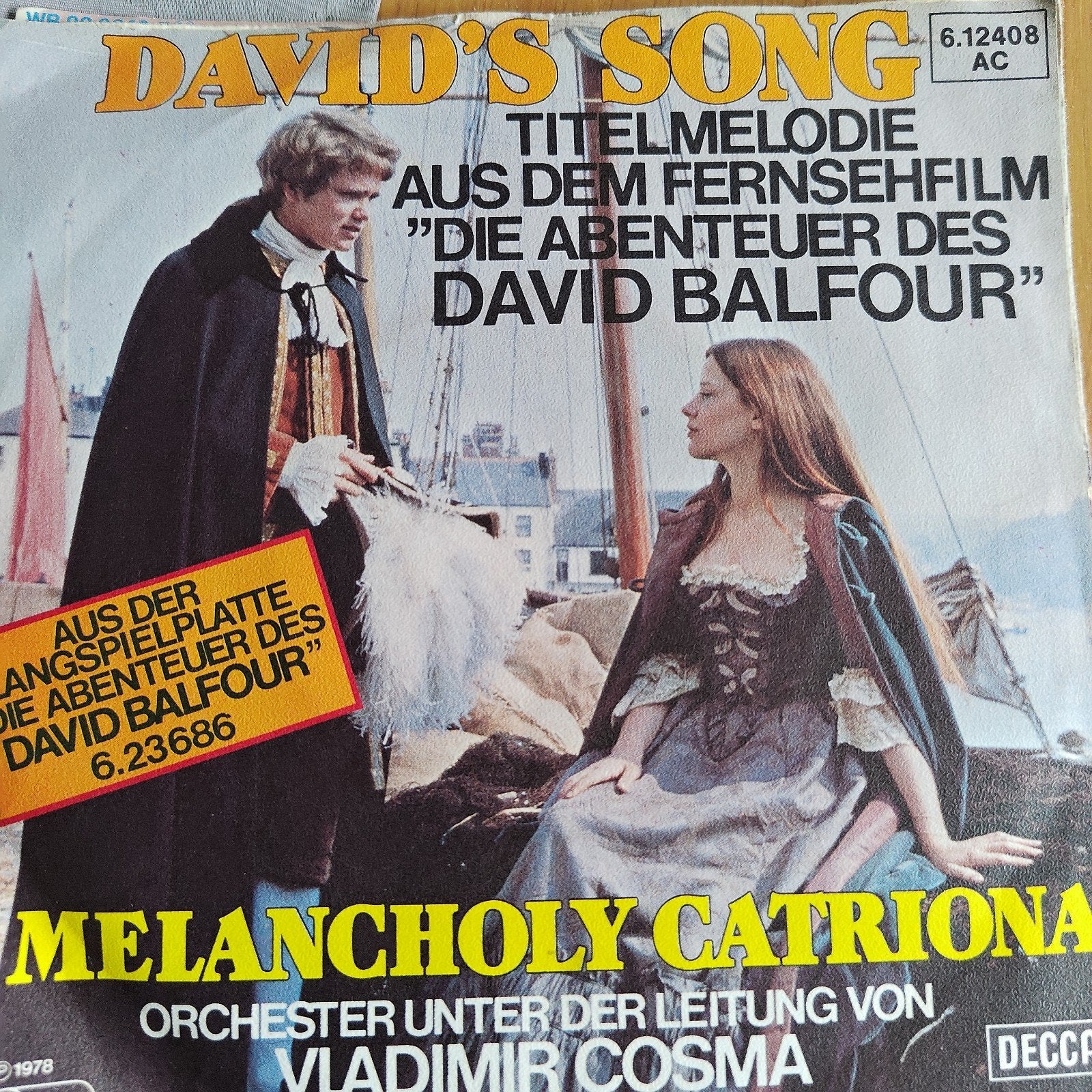 David's Song / Melancholy Catriona - Vladimir Cosma Single, Ophalen of Verzenden, Gebruikt, Filmmuziek en Soundtracks