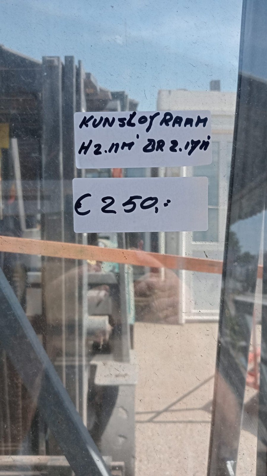 Kunststof raam met dubbelglas - H2.11m x B2.17m, Ophalen, Gevelraam of Ruit, Gebruikt, Onbekend