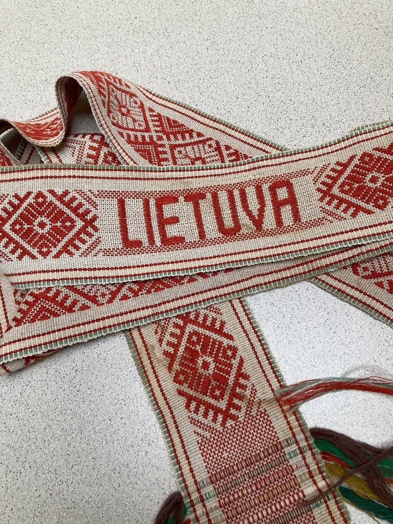Vintage traditioneel Litouws geweven sjerp Litouwen Lietuva, Ophalen