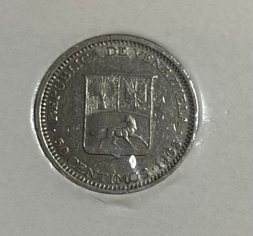 50 centimos Venezuela 1965, Postzegels en Munten, Munten | Amerika, Ophalen of Verzenden, Zuid-Amerika