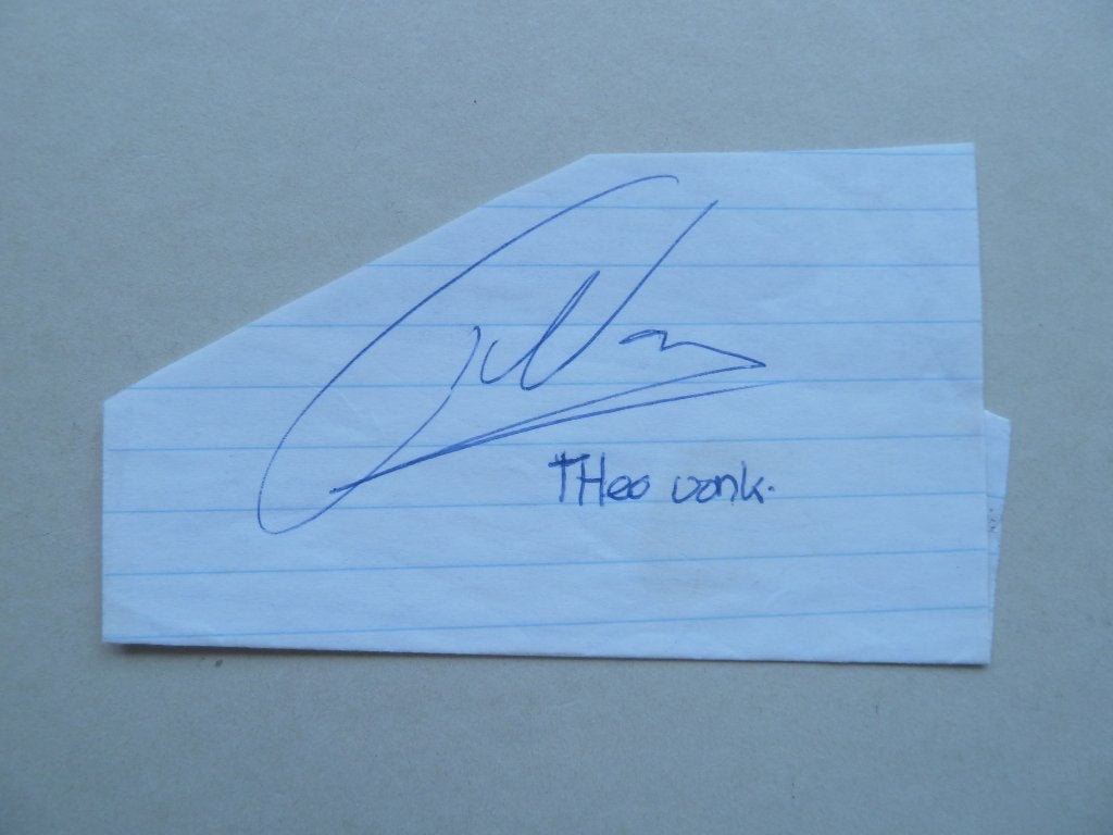 Handtekening. Theo.Vonk.  AZ, Ophalen of Verzenden, Zo goed als nieuw, AZ, Overige typen