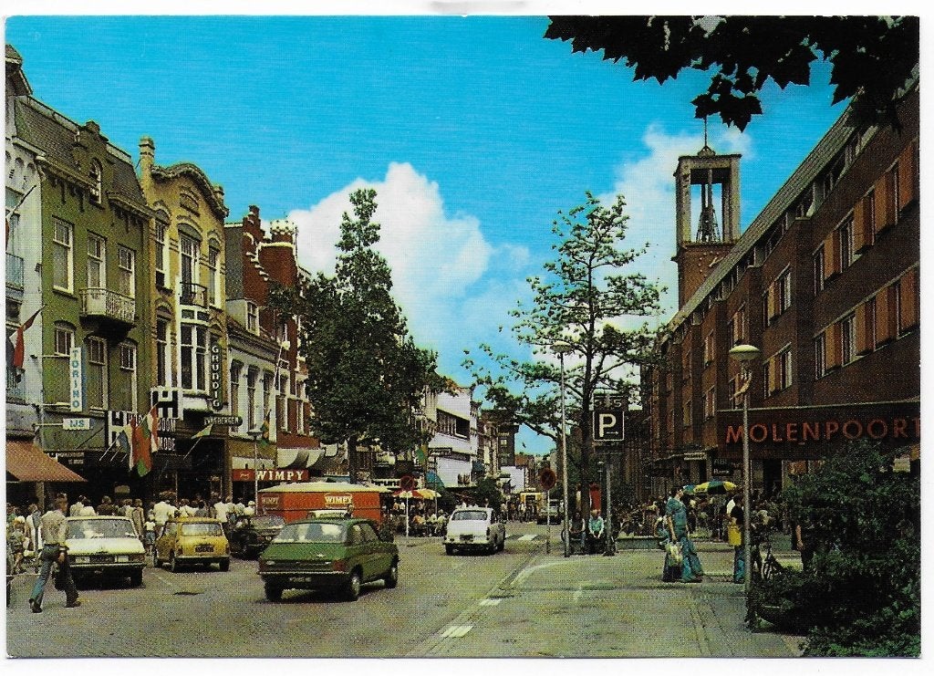 Nijmegen Molenstraat Ongelopen Ansichtkaart ( B5583 ), Ophalen of Verzenden, 1960 tot 1980, Ongelopen, Gelderland