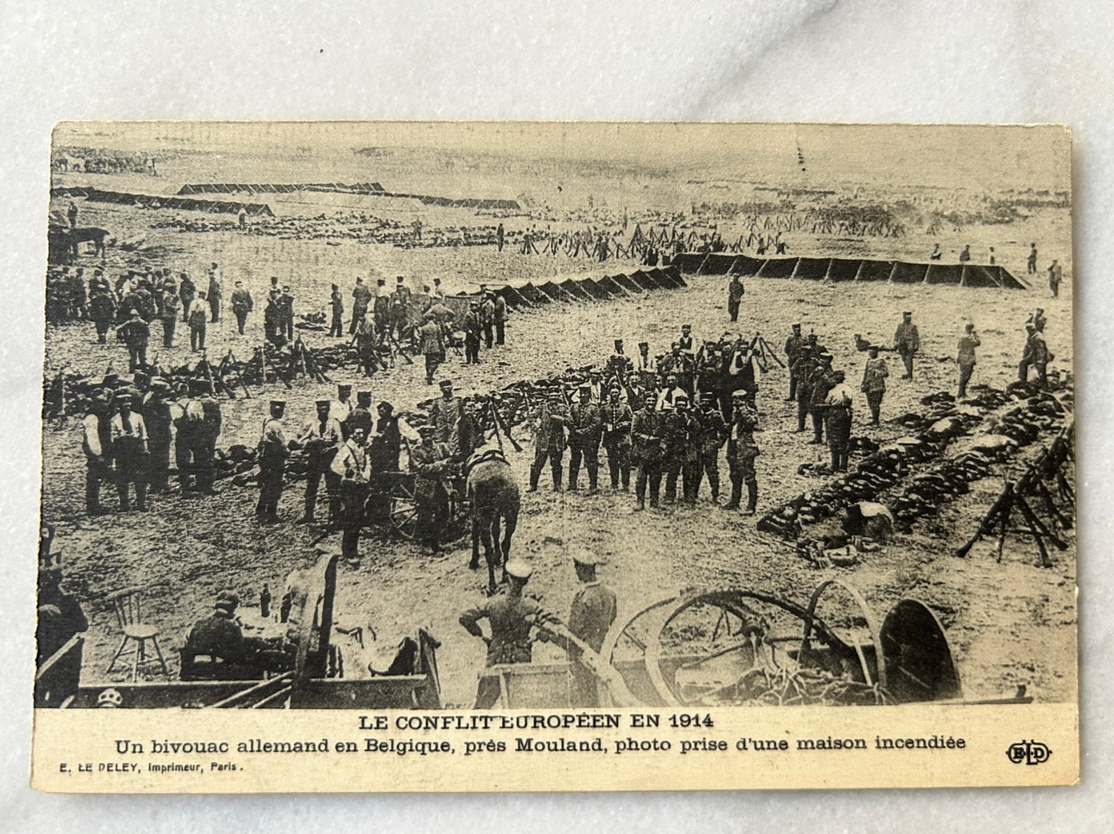 Wo1: ak Duitse bivak foto gevonden in verwoeste woning prix, Ophalen of Verzenden, Landmacht, Duitsland, Foto of Poster