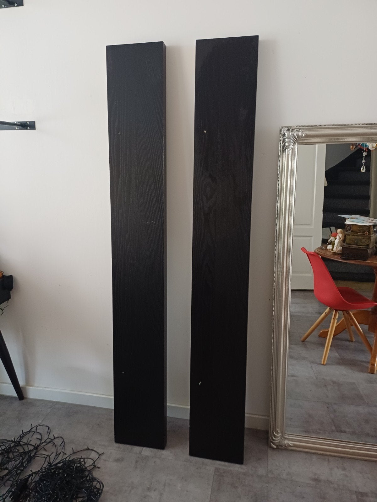 Zwarte lack wandplanken, Ophalen, Gebruikt