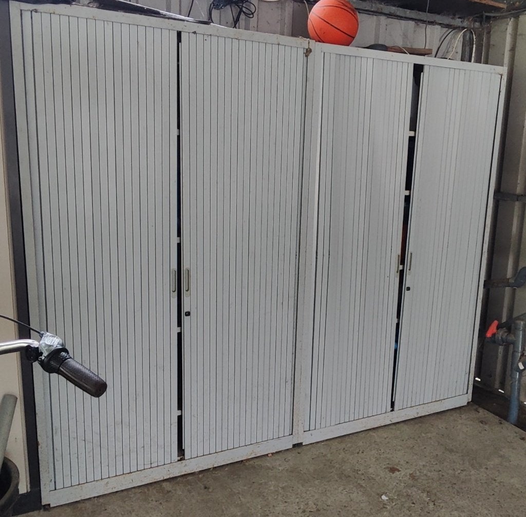 2 X Stalen archief kasten samen €50, Ophalen, Gebruikt, 100 tot 150 cm, Meerdere deuren