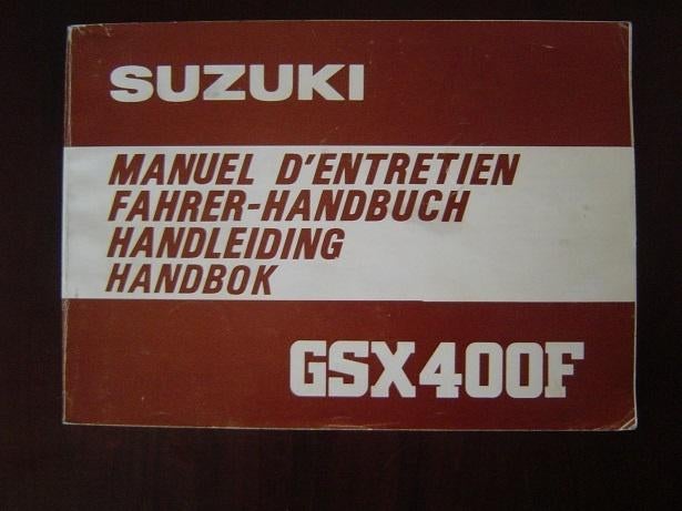 Suzuki GSX400F 1981 motorfiets handleiding GSX 400 handbuch, Motoren, Handleidingen en Instructieboekjes, Ophalen of Verzenden