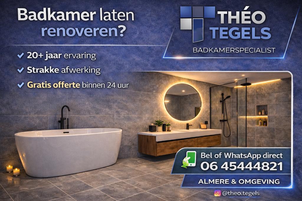 Badkamer renovatie & Tegelzetter Almere | Gratis offerte, Diensten en Vakmensen, Pleisterwerk