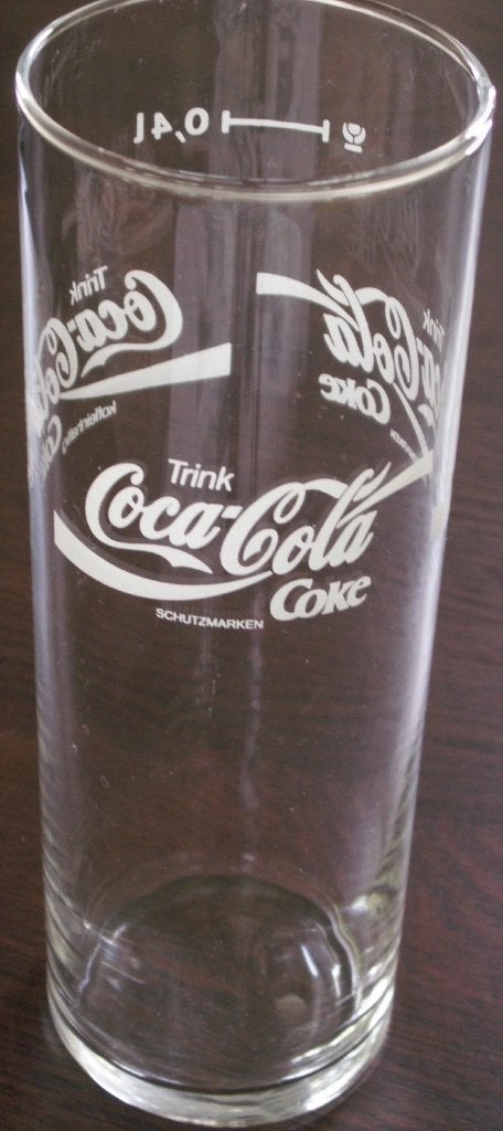 Recht Duits Coca Cola glas Trink Coca-Cola wave coke 0,4L, Verzamelen, Ophalen of Verzenden, Nieuw, Bierglas