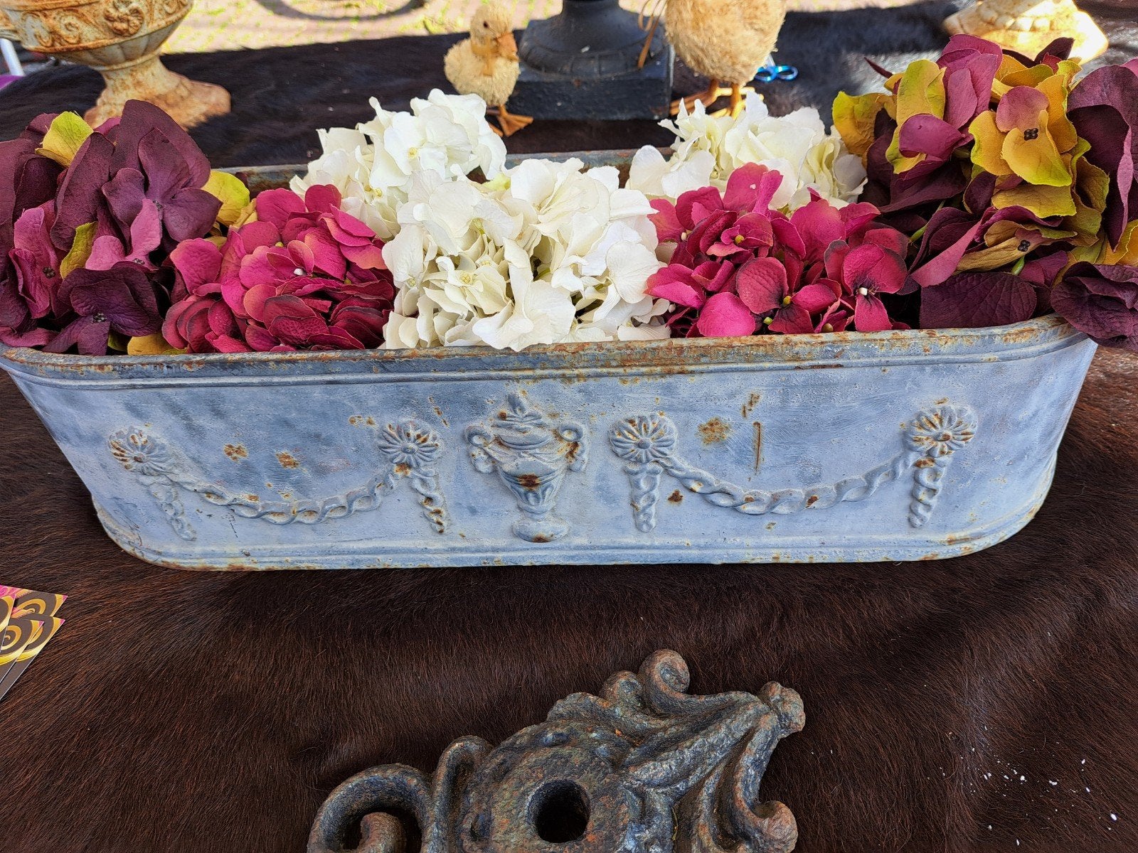 Mooie gietijzeren brocante plantenbak, Antiek en Kunst, Ophalen