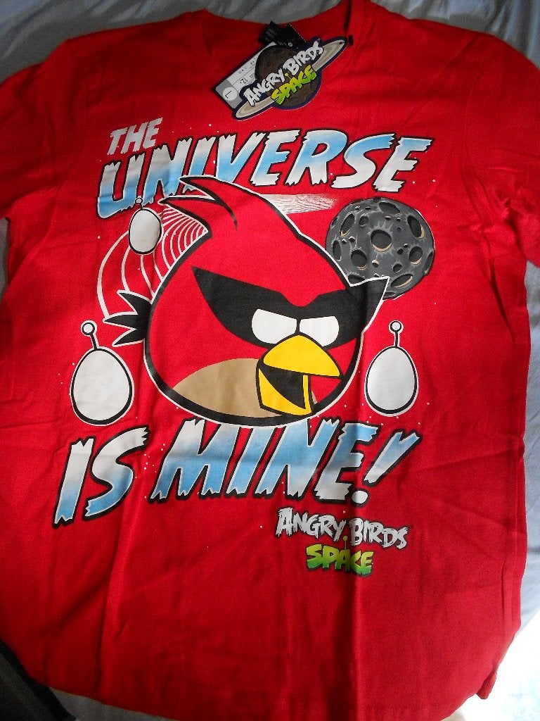 angry birds space the universe is mine ! rood t-shirt maat L, Ophalen, Maat 52/54 (L), Nieuw, Angry birds