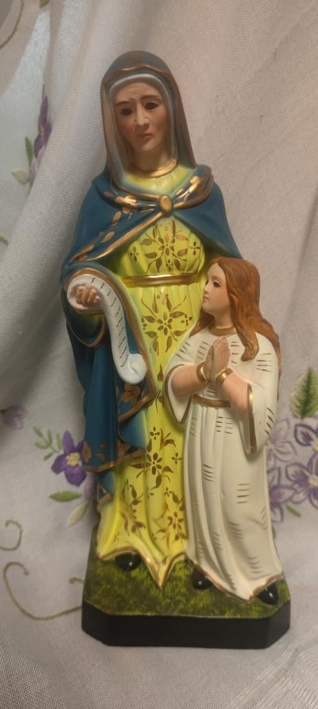 125 Mooi beeld Moeder Anna met Maria - Terra Cotta, Verzamelen, Religie, Verzenden, Zo goed als nieuw, Beeld(je), Christendom | Katholiek