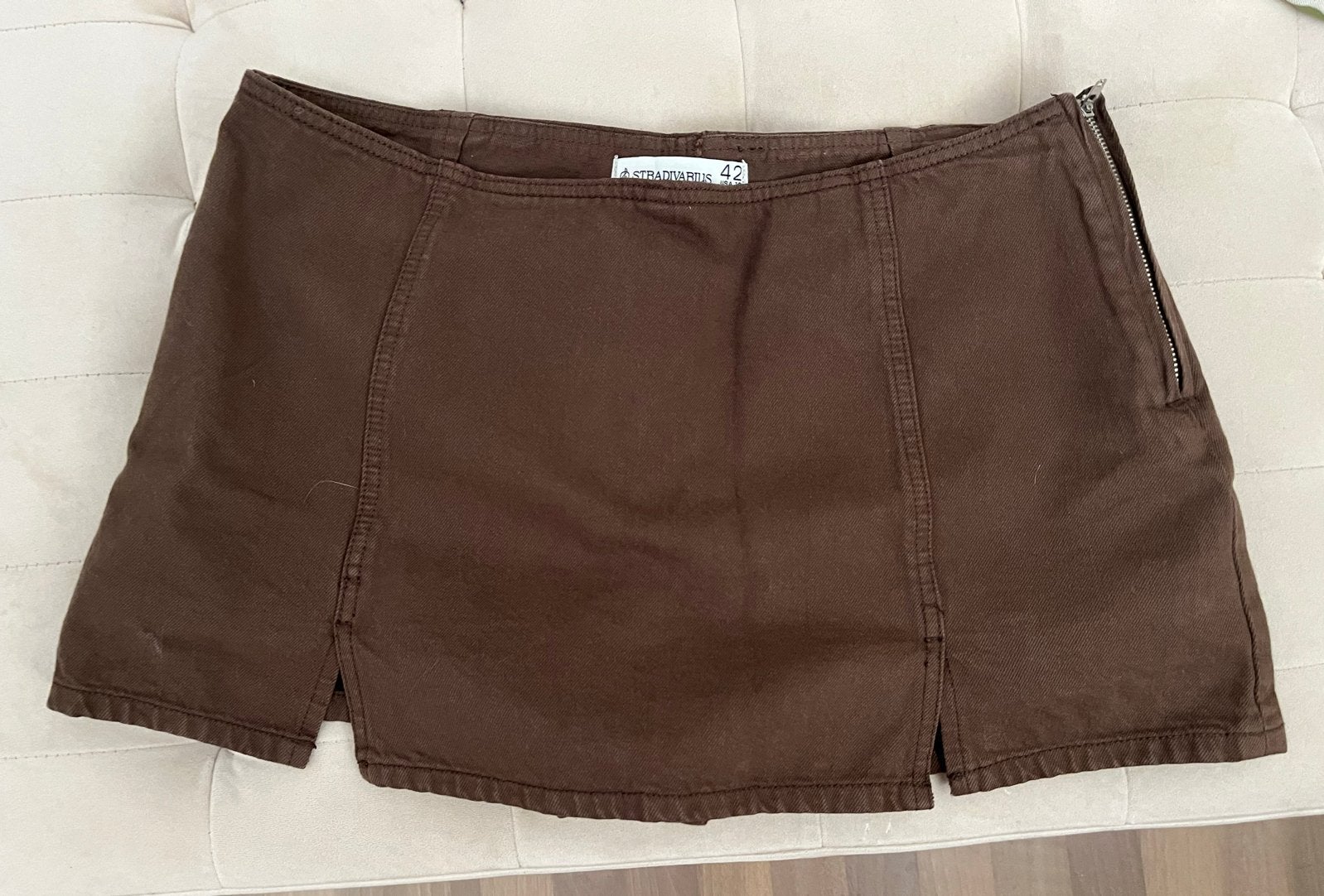 Stradivarius bruine korte broekrok  maat 42, Bruin, Maat 42/44 (L), Ophalen of Verzenden, Gedragen