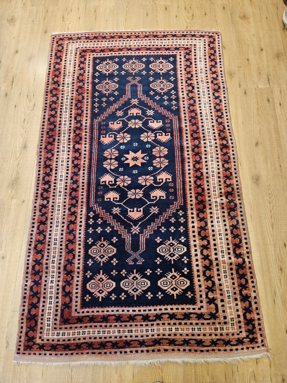 Vintage handgeknoopt oosters tapijt yacebir 185x110, Info@SlatsAntiek.nl, Tweedehands, 100 tot 150 cm, Perzisch