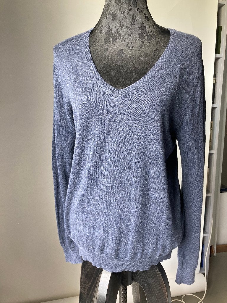 REPEAT Easy Knit V-hals Trui - Maat M, Maat 38/40 (M), REPEAT easy knit, Blauw, Nieuw