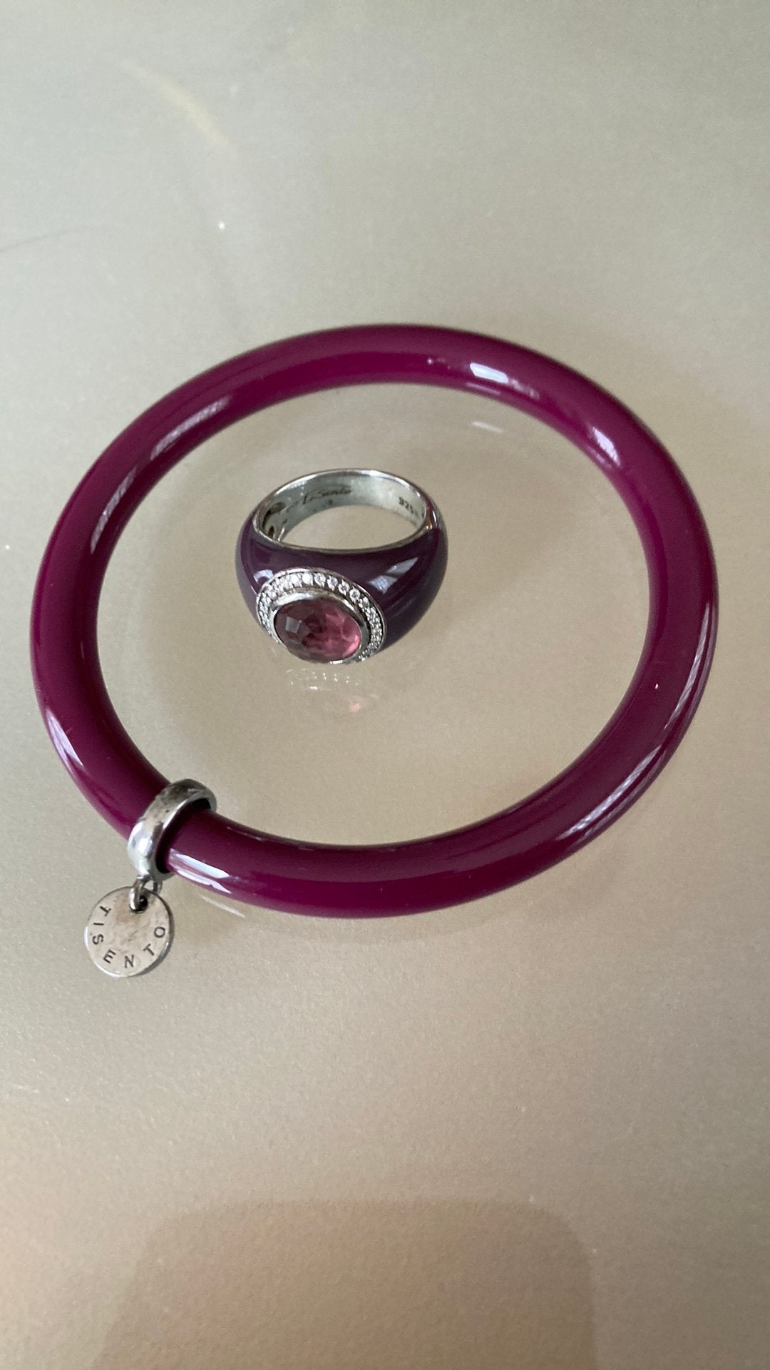 Ti sento set armband L plus ring 54, Ophalen of Verzenden, Zo goed als nieuw, Zilver