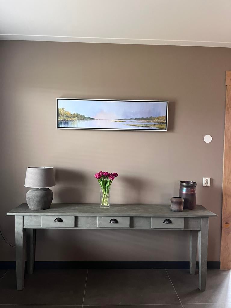 Sidetable grijs grijstinten betonlook, Huis en Inrichting, Tafels | Sidetables, Zo goed als nieuw, 25 tot 50 cm, Rechthoekig, Ophalen