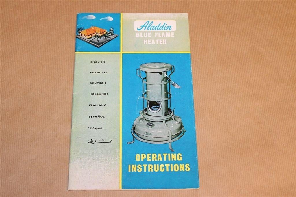 Oude handleiding Aladdin Blue Flame Heater - ca 1960, Ophalen of Verzenden, Gelezen