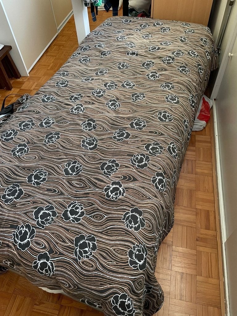 1 persoons bed met toebehoren, Ophalen, Gebruikt, 70 tot 85 cm, Matras