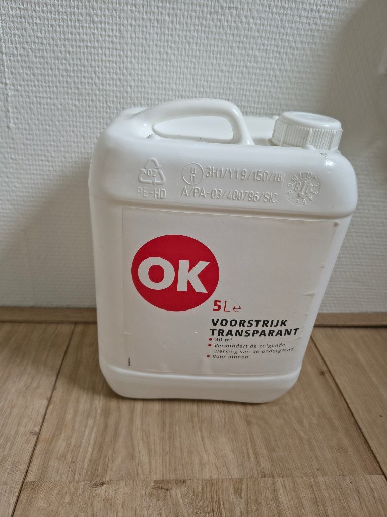 OK voorstrijk transparant. Voorstrijk verf voor binnen., Gebruikt, Onb, Overige typen, Ophalen of Verzenden