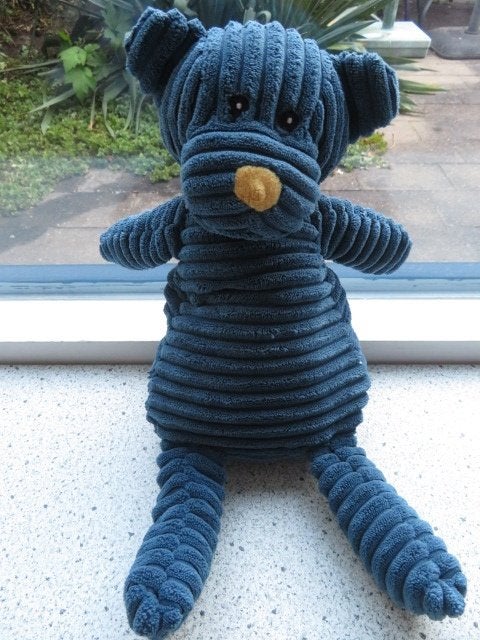 Warmteknuffel magnetronknuffel beer ribfluweel van Xenos, Beer, Korrelvulling, Blauw, Ophalen of Verzenden