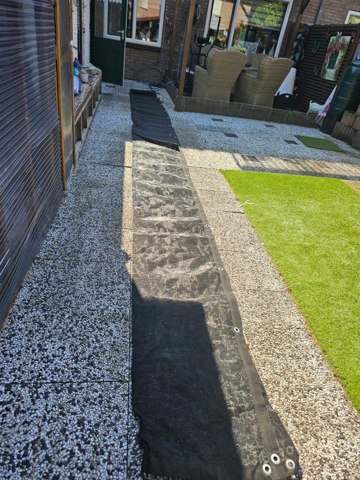 afdekking voor een hek of balkon, Ophalen, Hout, Minder dan 3 meter
