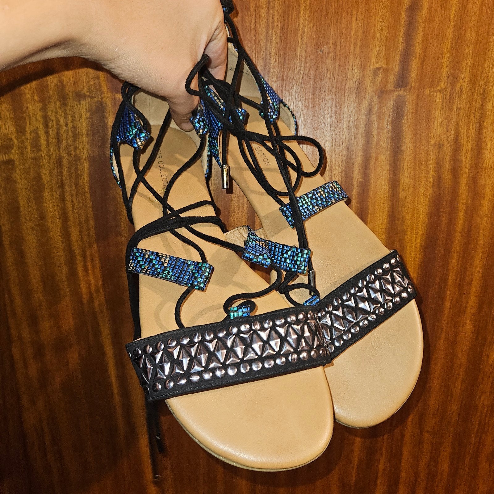 Sandalen touwtjes enkels mt 40, Kleding | Dames, Schoenen, Blauw, Zo goed als nieuw, Star collection, Sandalen of Muiltjes