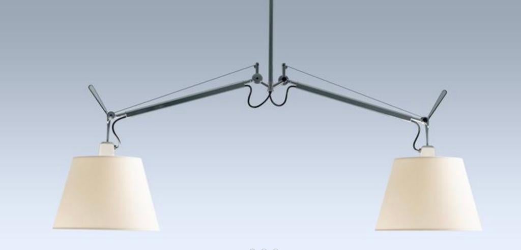 Artemide Tolomeo Basculante 2-arm hanglamp perkament, Ophalen of Verzenden, Gebruikt