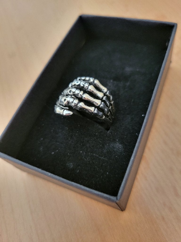 creepy skelet hand ring skull/schedel/rock/metal, Overige materialen, Overige kleuren, Verzenden, Nieuw