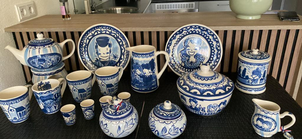 Unieke Delfts Blauwe Serviescollectie - Handgeschilderd, Ophalen, Zo goed als nieuw, Porselein, Overige stijlen