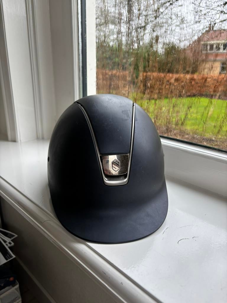 Samshield cap donkerblauw maat M liner 57, Dieren en Toebehoren, Paardrijkleding, Ophalen of Verzenden, Gebruikt, Dressuur, Cap