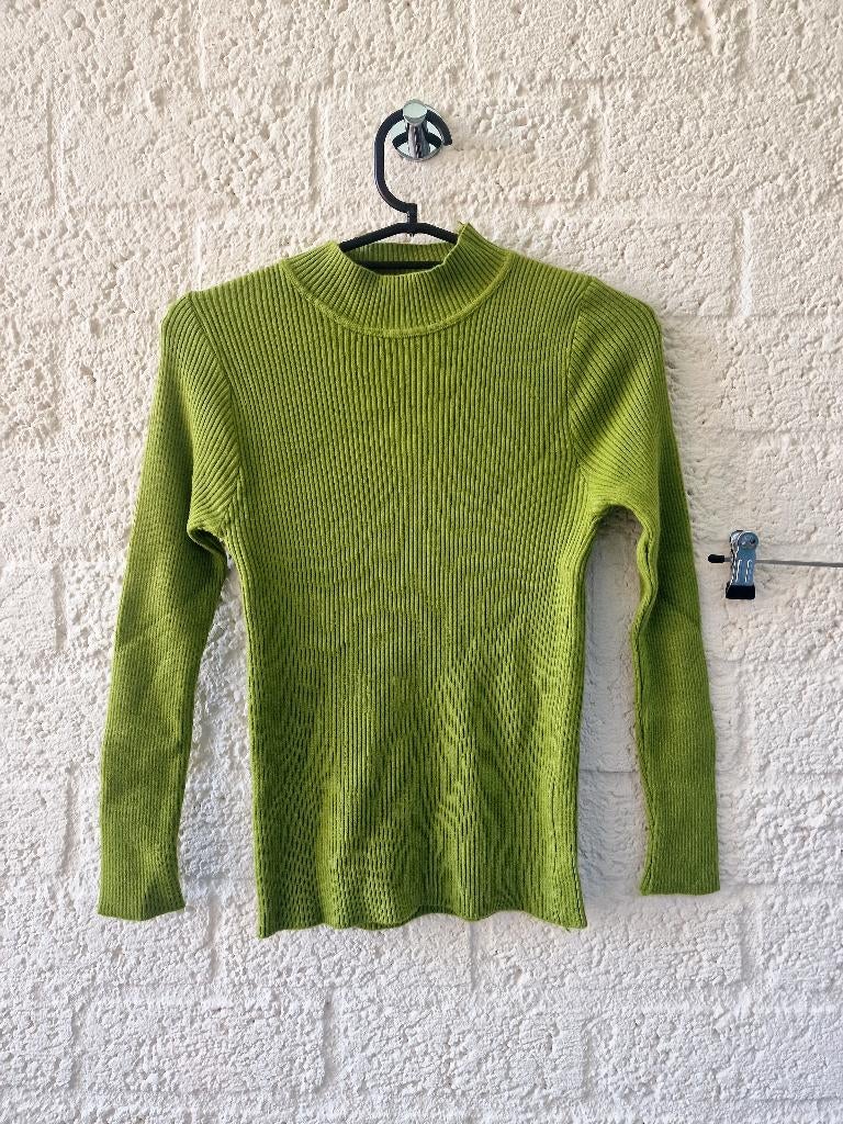 Groene rib trui col XS stretch lime, Kleding | Dames, Truien en Vesten, Ophalen of Verzenden, Nieuw, Maat 34 (XS) of kleiner, Groen