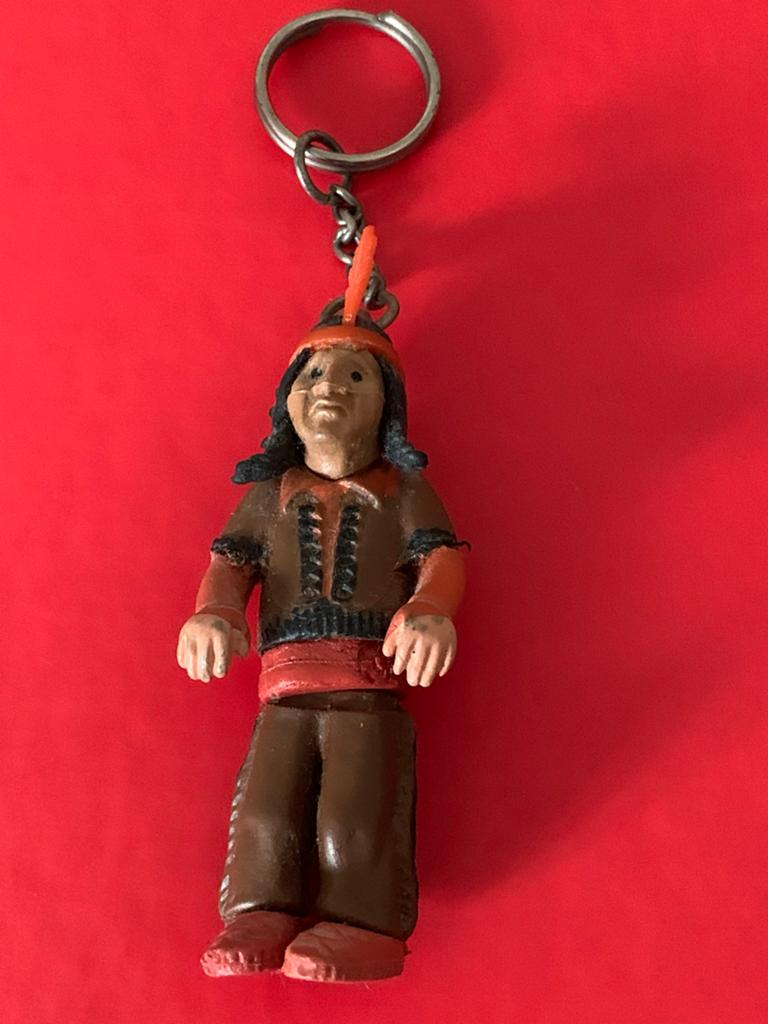 Vintage Indianen Sleutelhanger - Uniek Figuurtje, Ophalen of Verzenden, Gebruikt, Knuffel of Figuurtje