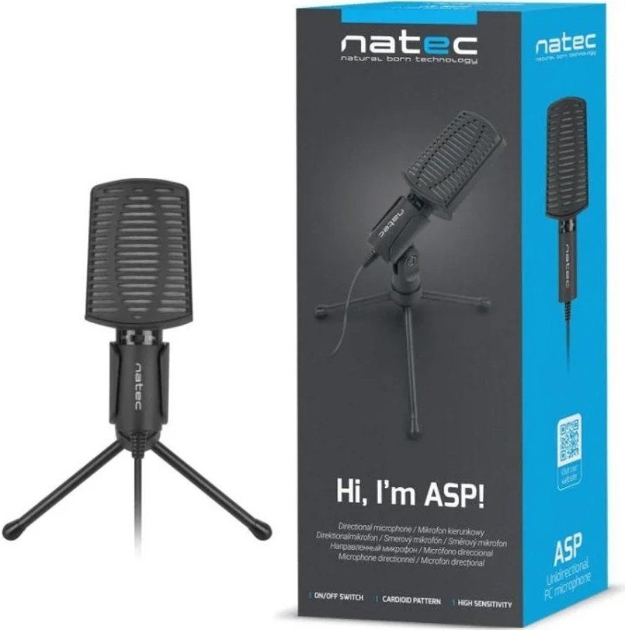 NIEUW & ORIGINEEL VERPAKT – Natec NMI-1236 ASP Microfoon, Ophalen of Verzenden, Nieuw, Studiomicrofoon