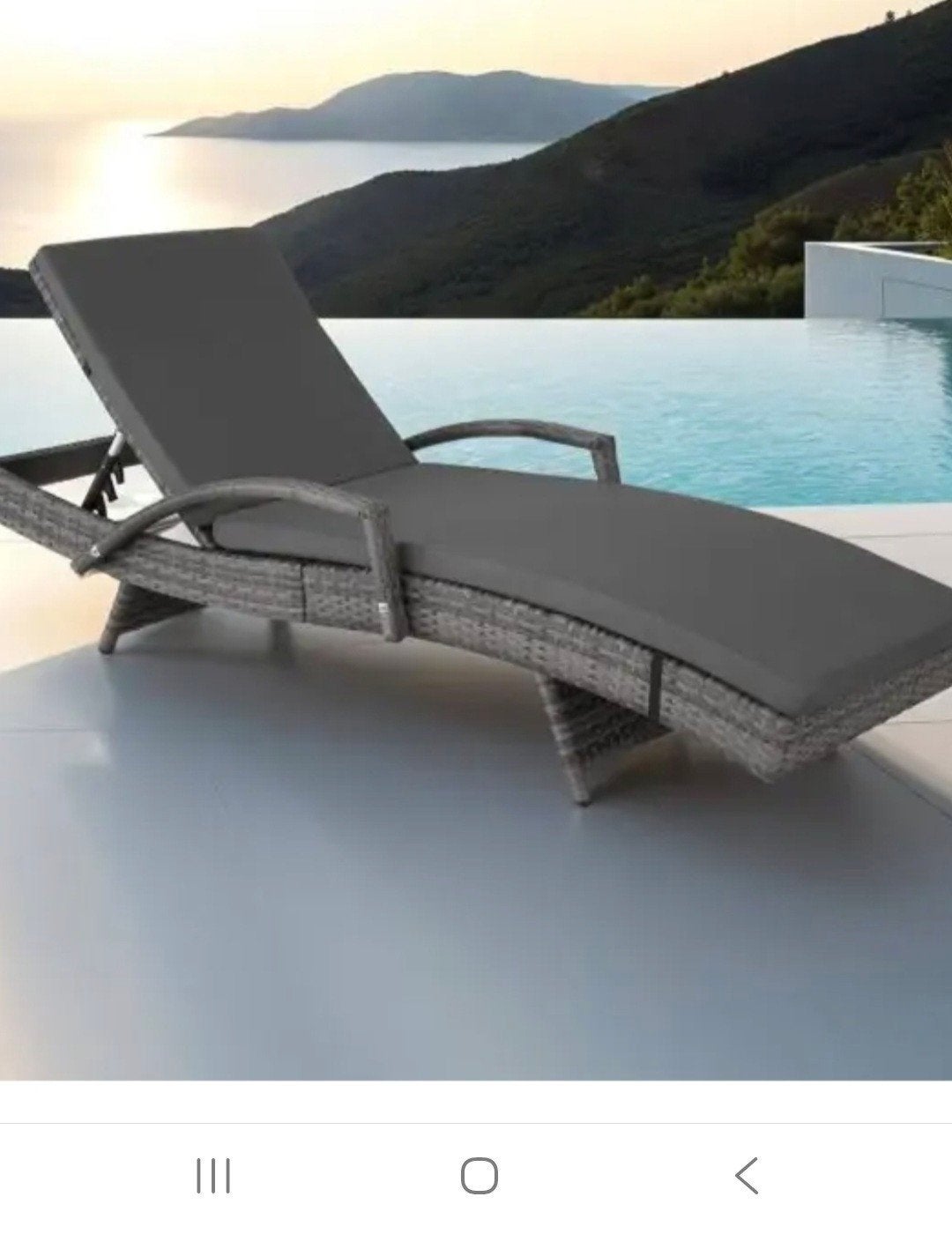 TECTAKE LIGBED GRIJS WICKER EN ALUMINIUM TYPE OCEANE, Tuin en Terras, Ligbedden, Ophalen, Zo goed als nieuw, Wicker, Verstelbaar