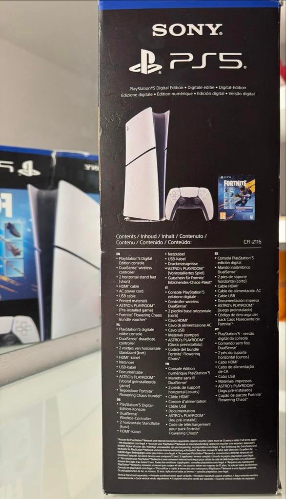Sony PlayStation 5 Digital Edition + Fortnite Bundel, Spelcomputers en Games, Online, Shooter, 1 speler, Nieuw